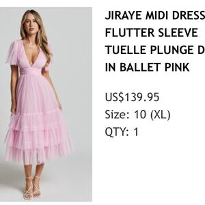 Ballet Pink Midi Dress with Flutter Sleeves